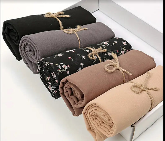 ✨5pcs Chiffon Scarves With 2pcs Hijab Pins✨