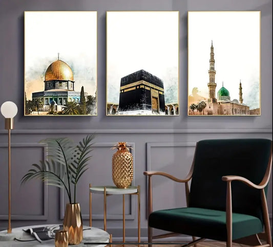 ✨3pcs Kaaba Mecca - Masjid an-Nabawi Medinah Canvas✨