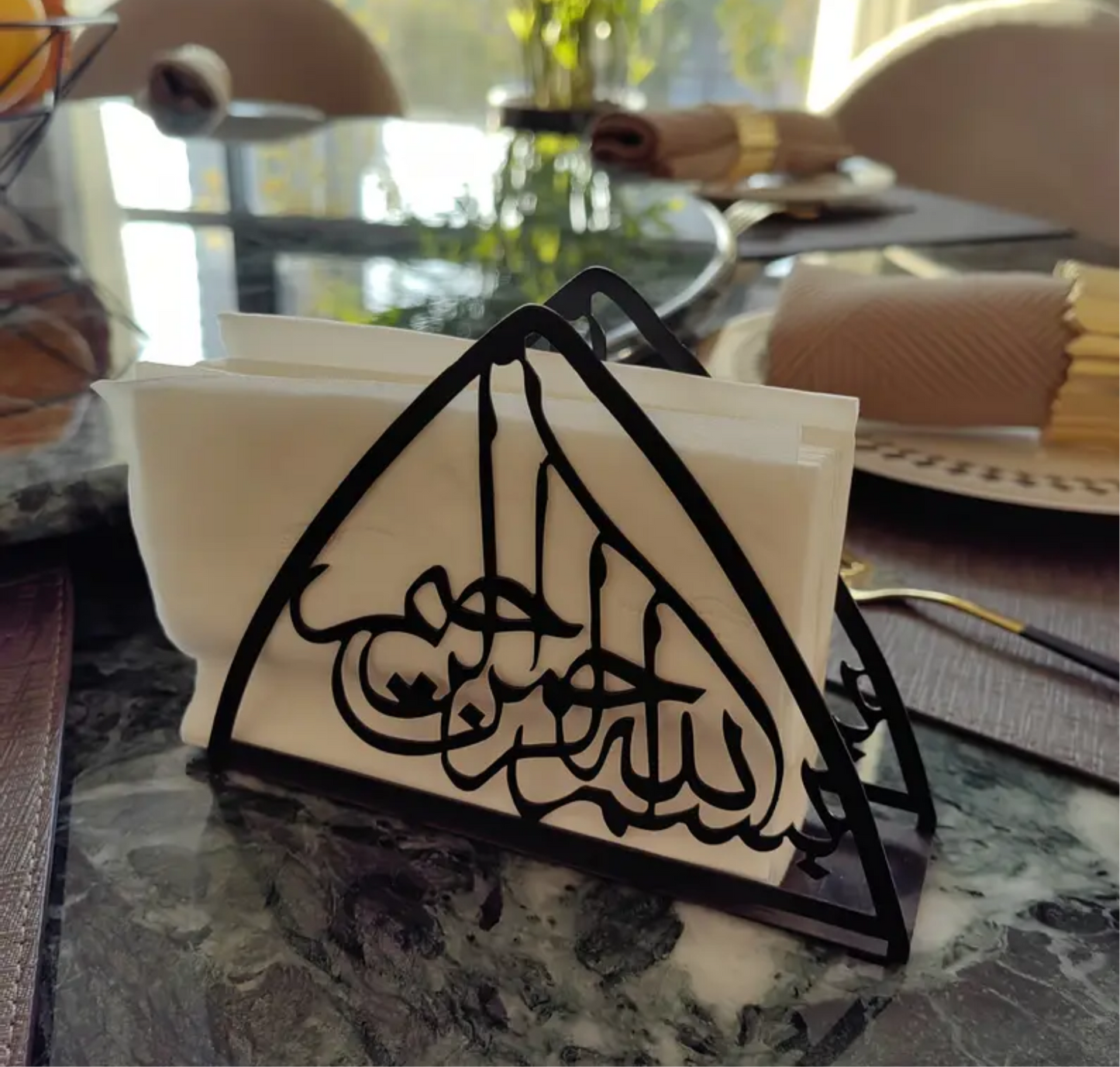 ✨1pc, Metal Napkin Holder Black & Gold✨